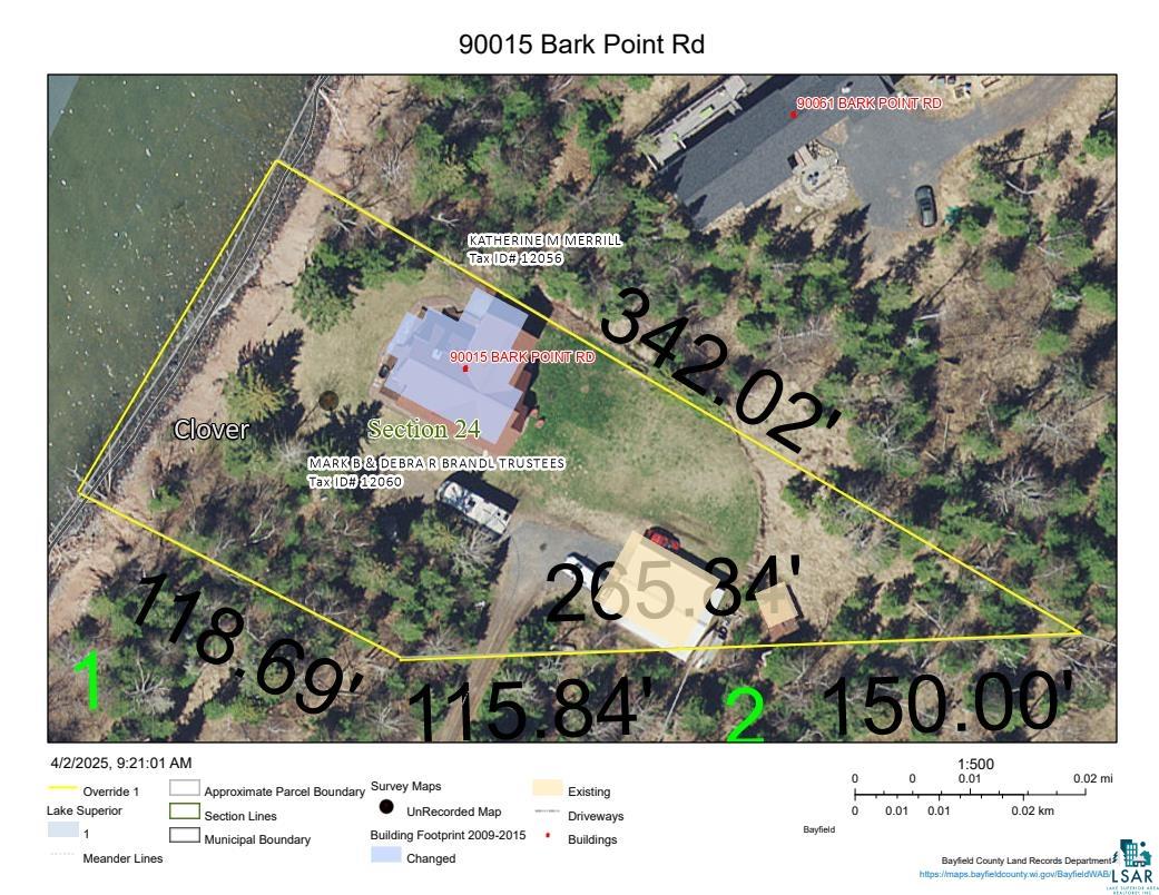 90015 Bark Point Road Herbster, WI 54844 - Photo 49 of 50 Aerial Map Close View