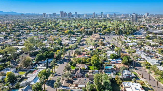 a view of city and mountain