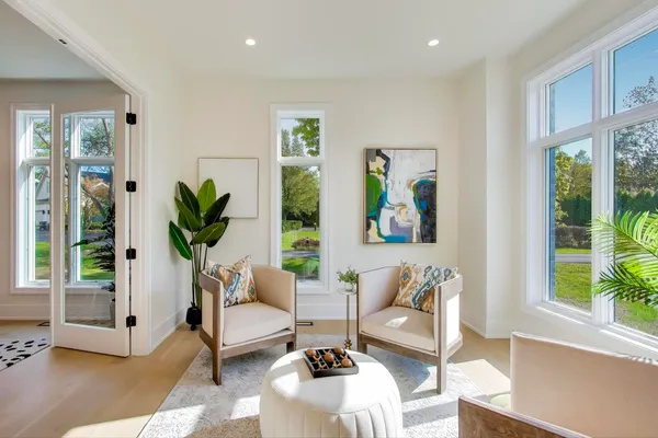 a living room with furniture