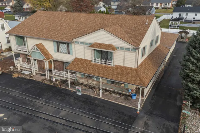 a aerial view of a house roof deck