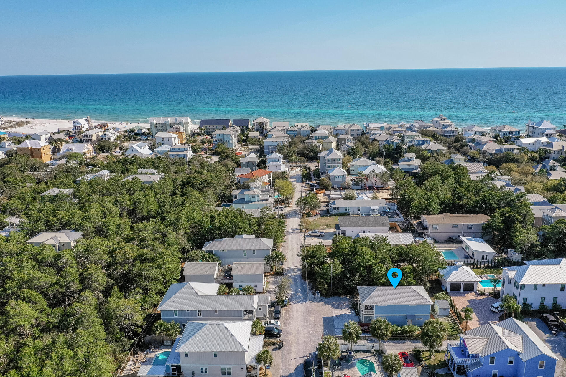 83 Brown Street Santa Rosa Beach, FL 32459 - Photo 38 of 42 an aerial view of a building with ocean view