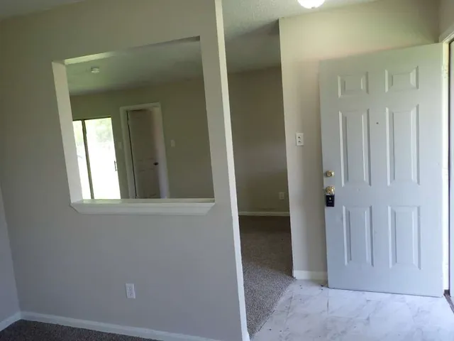 view of entryway with window