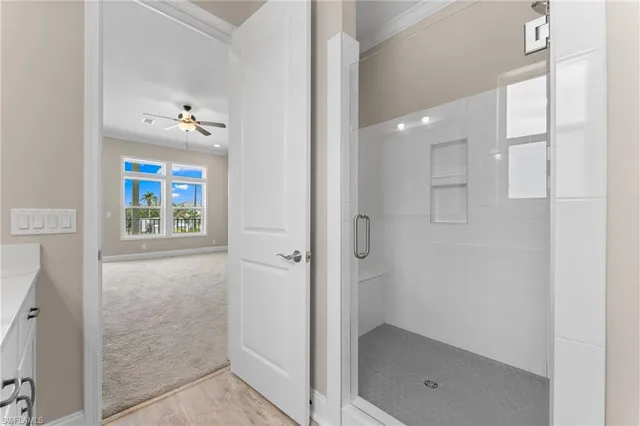 a bathroom with a shower