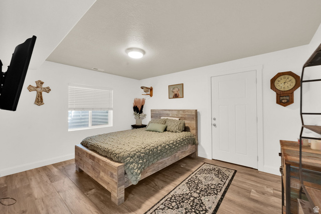 1857 Thunder Gulch Road Eagle Mountain, UT 84005 - Photo 29 of 50 Room featuring wood-finish flooring, a white three-panel door, and a single window with blinds