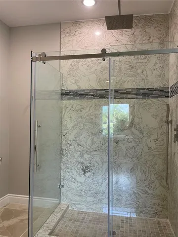 a bathroom with a shower