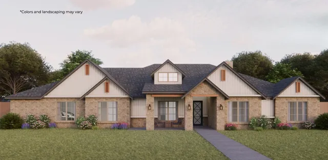 a view of a house with garden and yard