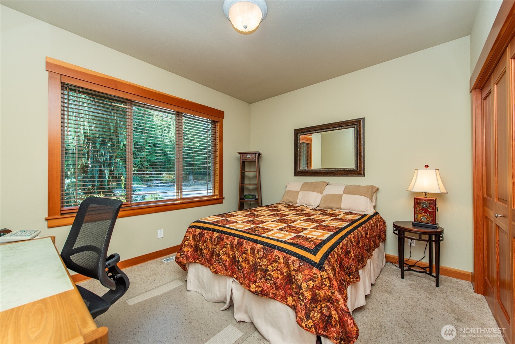1065 Henry Boyd Road Port Angeles, WA 98362 - Photo 25 of 40 a bedroom with a bed and a table in it