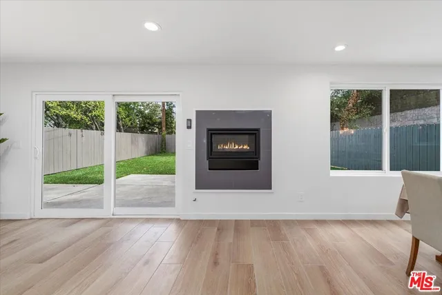 a view of a garden from a living room