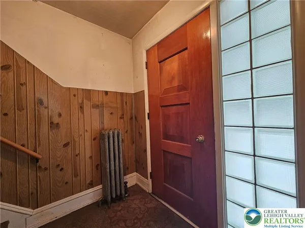a view of a bathroom with staircase