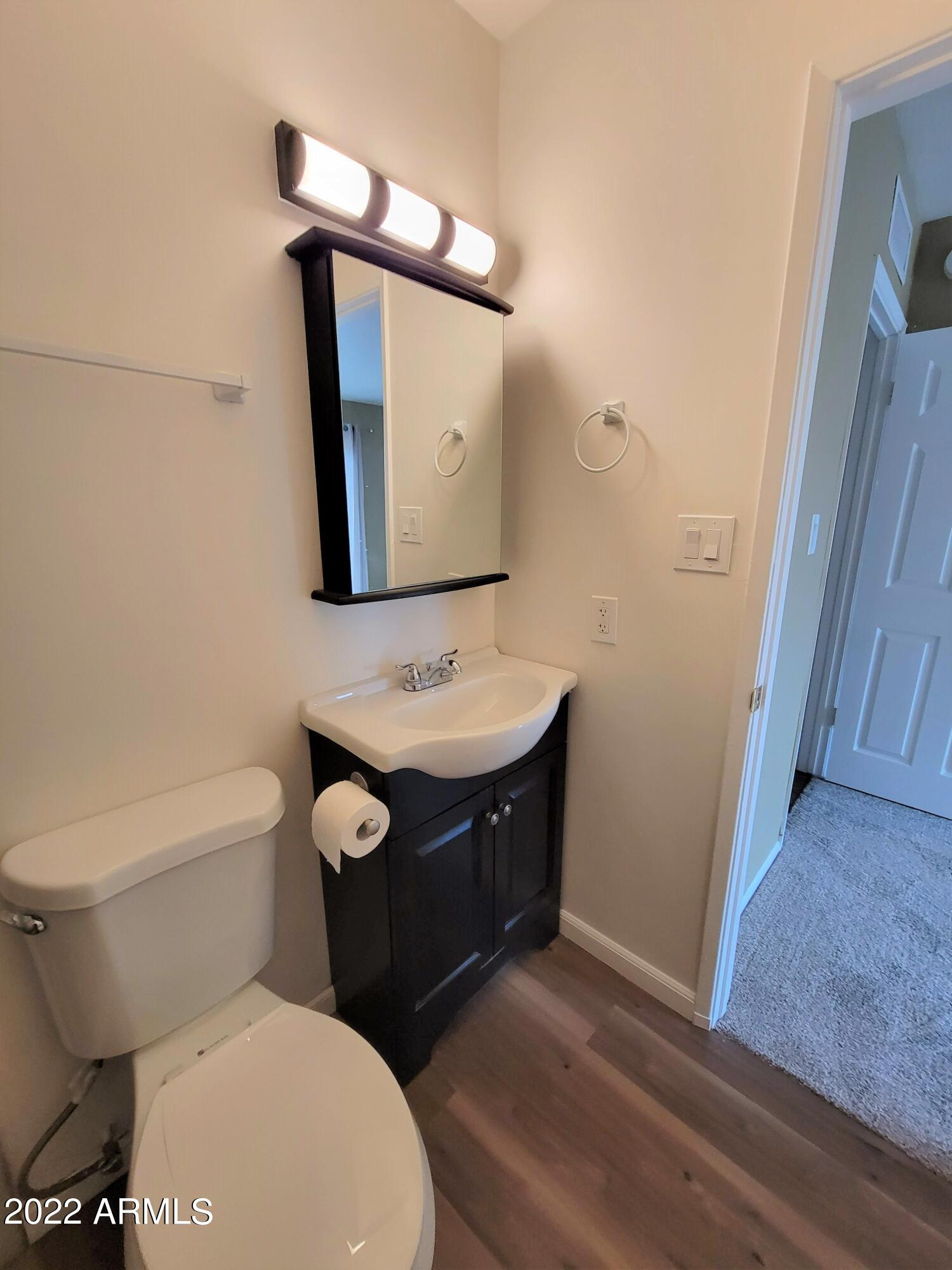2042 West Decatur Street Mesa, AZ 85201 - Photo 25 of 38 a bathroom with a toilet sink and mirror