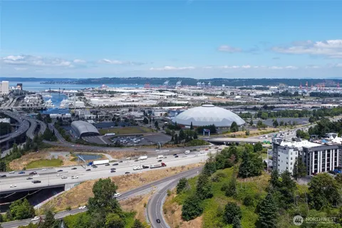an aerial view of a city