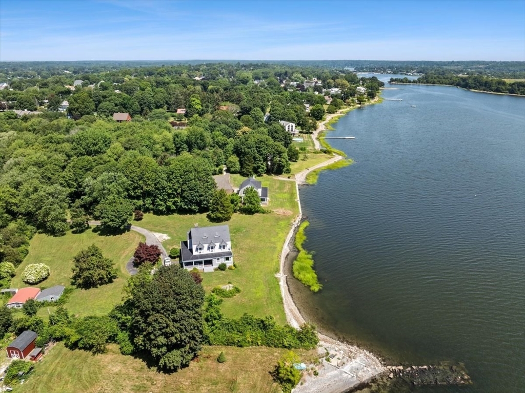 1366 Gardners Neck Road Swansea, MA 02777 - Photo 30 of 35 an aerial view of a house with a lake view