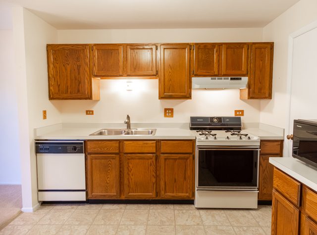 2610 Northampton Drive, Unit B1 Rolling Meadows, IL 60008 - Photo 4 of 16 a kitchen with stainless steel appliances granite countertop a stove a sink and a refrigerator