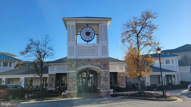 a front view of a building with street view