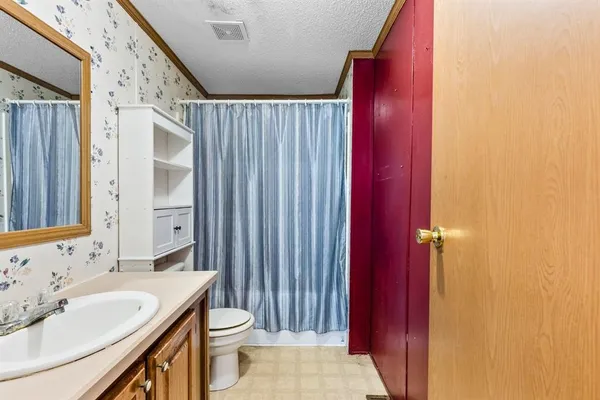 a bathroom with a sink toilet and vanity