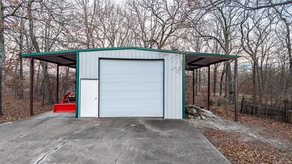 a view of a wooden door