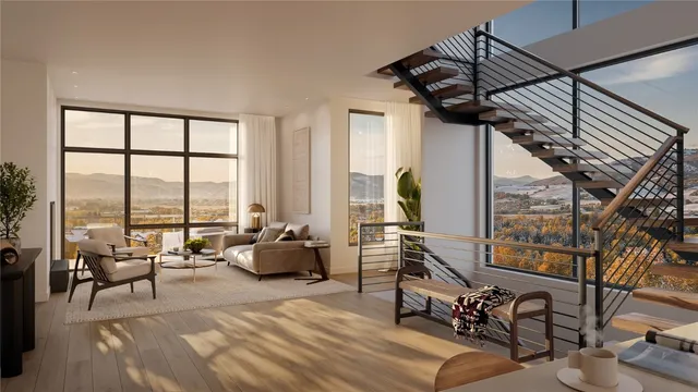 a living room with furniture