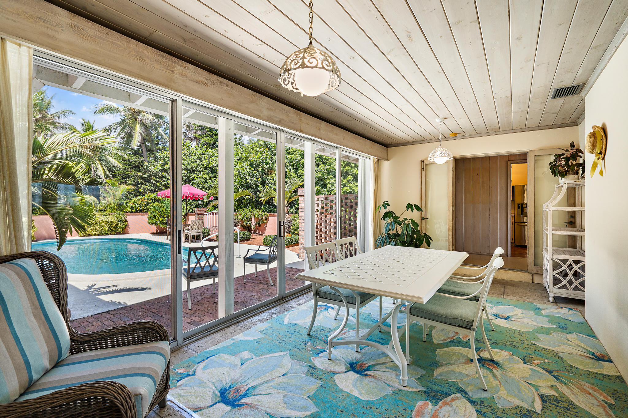 55 North Beach Road Hobe Sound, FL 33455 - Photo 24 of 64 glass room looking to pool