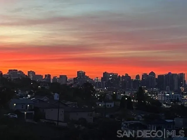 a view of city and mountain