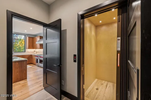 a view of balcony with furniture