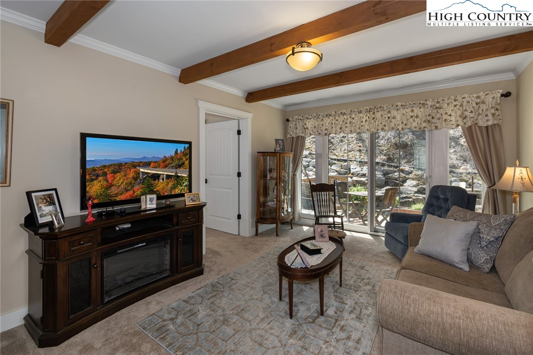 2709 Buckeye Road Elk Park, NC 28622 - Photo 18 of 43 a living room with furniture and a flat screen tv