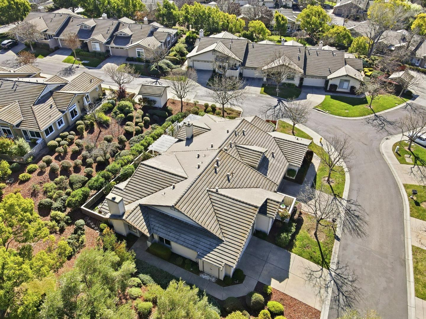 8611 Vineyard Ridge Place San Jose, CA 95135 - Photo 30 of 49 an aerial view of a house with garden space and street view