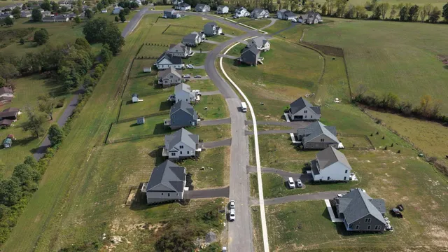 an aerial view of a house