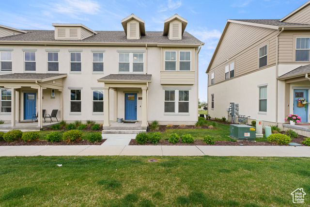 11413 Kitty Hawk Road South Jordan, UT 84009 - Photo 1 of 1 View of property featuring a front yard, a shingled roof, and stucco siding