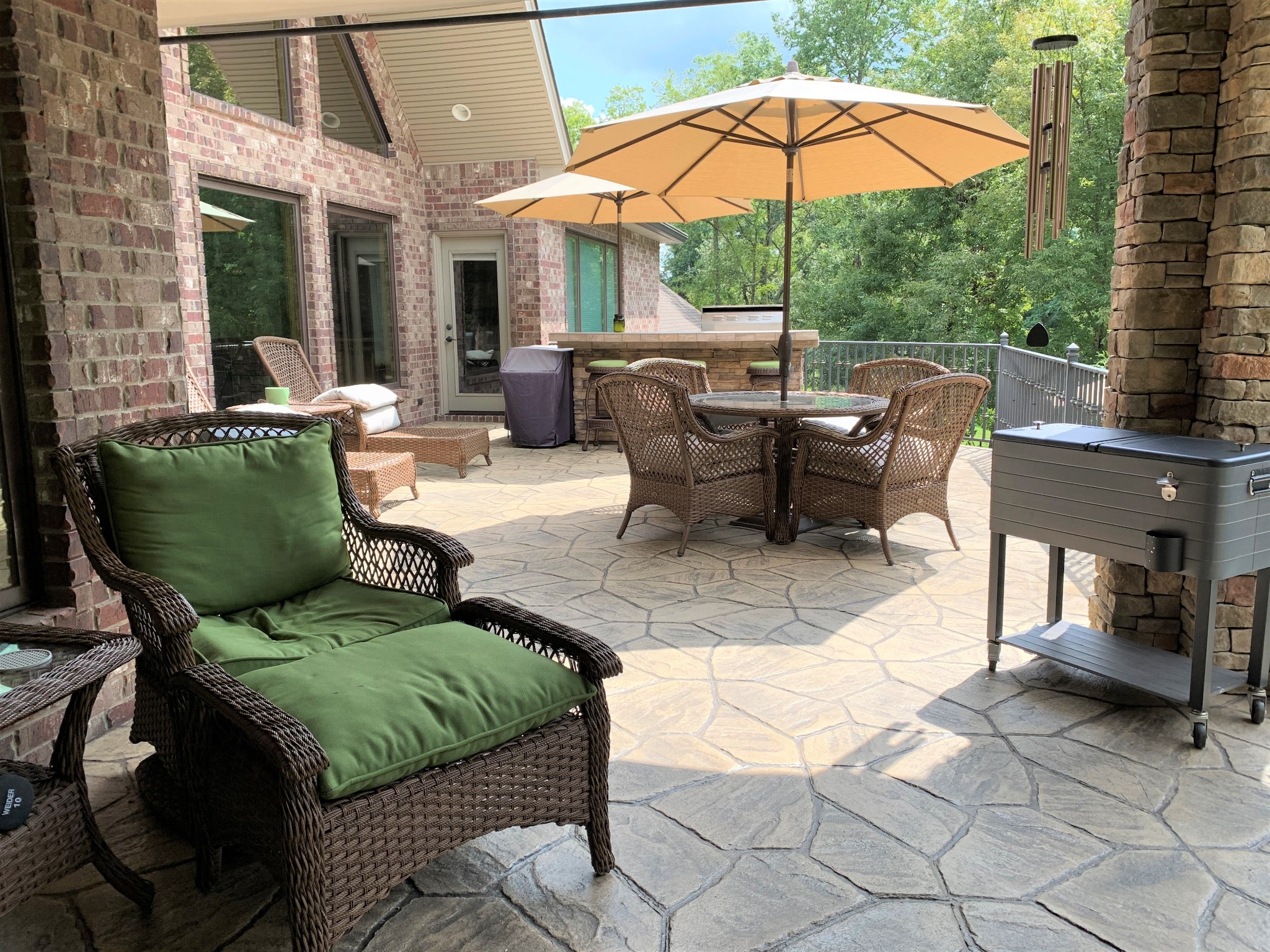1190 Palmer Road Lebanon, TN 37090 - Photo 23 of 36 a view of a patio with couches table and chairs under an umbrella