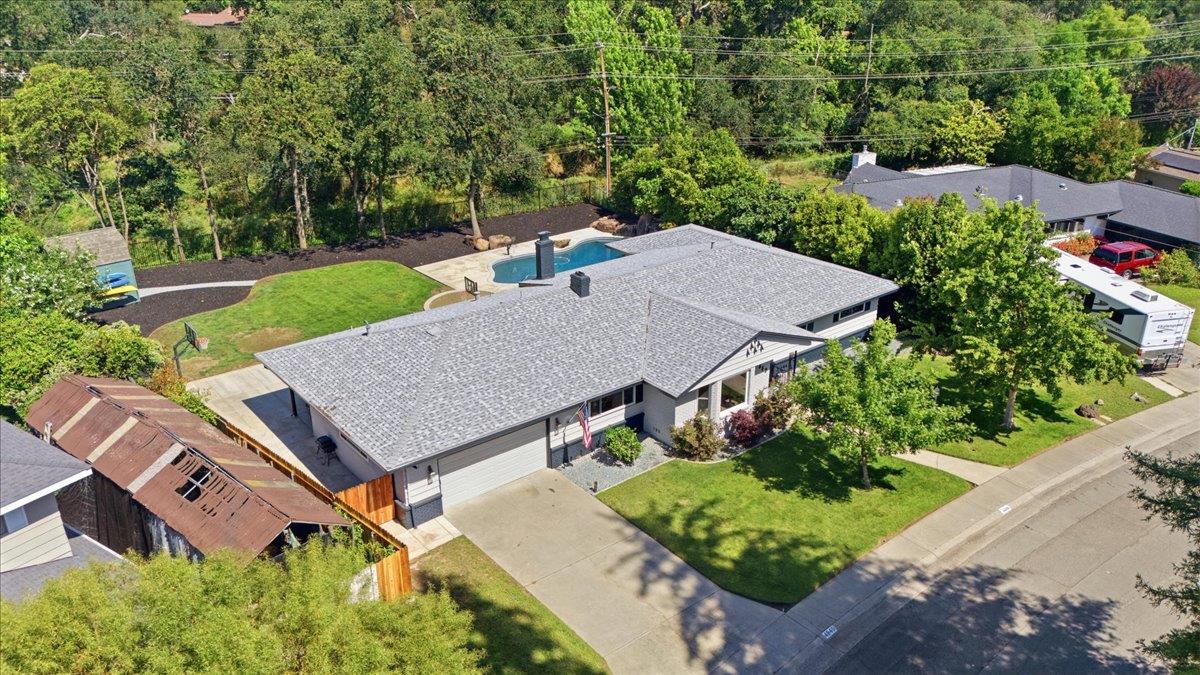 4849 Alexon Way Carmichael, CA 95608 - Photo 46 of 50 an aerial view of a house with garden space and street view