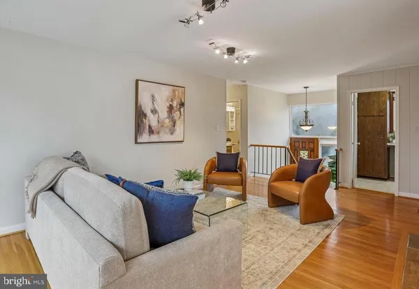 a living room with furniture and a couch