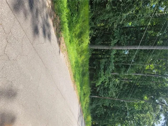 a bathroom with a small yard