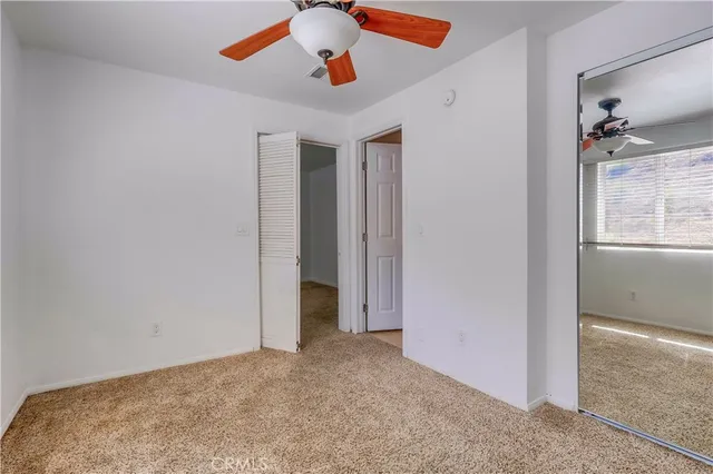 a view of small space with racks on the wall