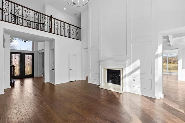 an entryway with an empty room