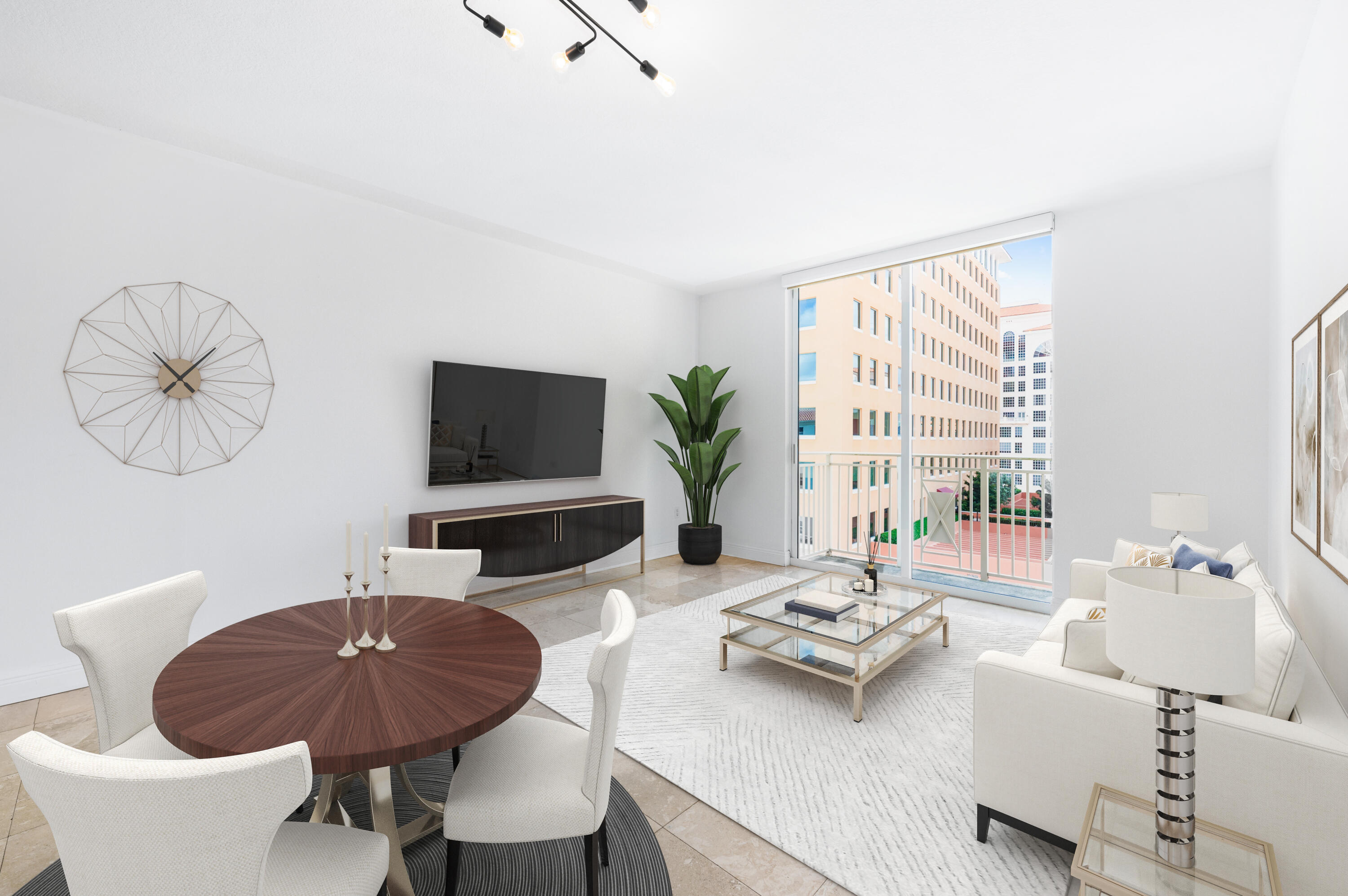 2030 Douglas Road, Unit 807 Coral Gables, FL 33134 - Photo 3 of 12 a living room with furniture and a flat screen tv