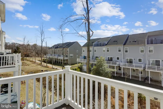 a view of a building from a balcony