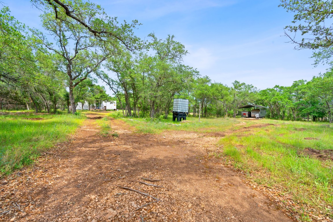 385 Country Lane Dripping Springs, TX 78620 - Photo 17 of 27 a view of a swimming pool with a garden and trees