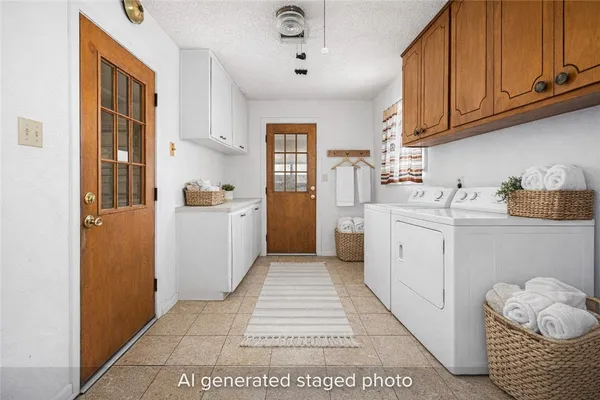 a view of a storage & utility room with a sink