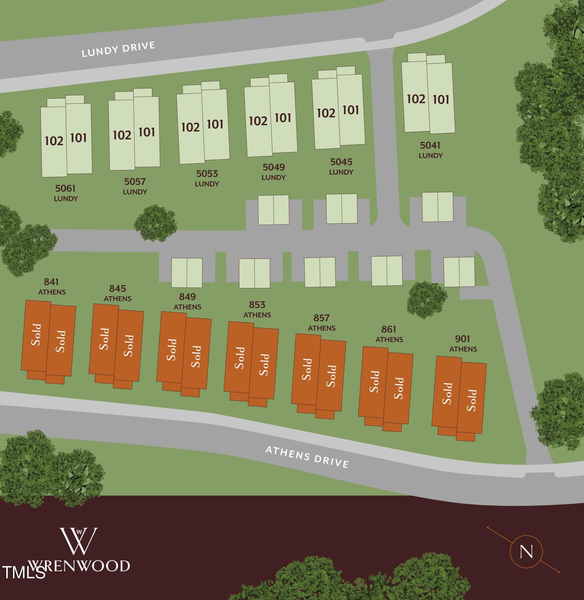 853 Athens Drive, Unit 102 Raleigh, NC 27606 - Photo 44 of 57 Wrenwood_Site_Map_vFinal-v5_10 3 24