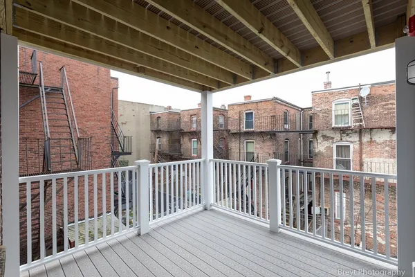 a view of city from a balcony