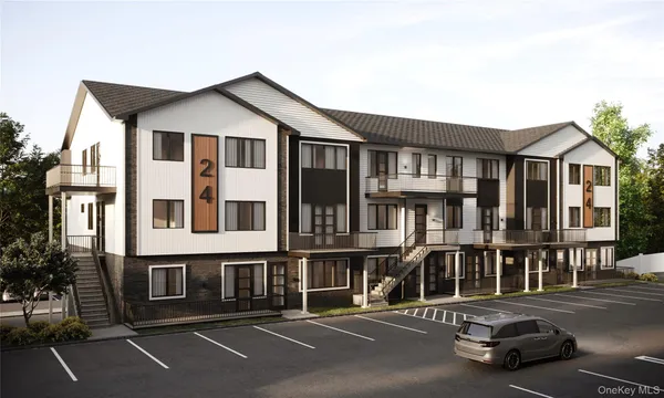 a car parked in front of a house