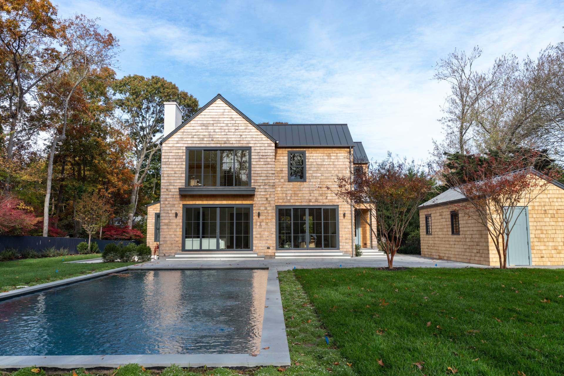 front view of a house with a yard