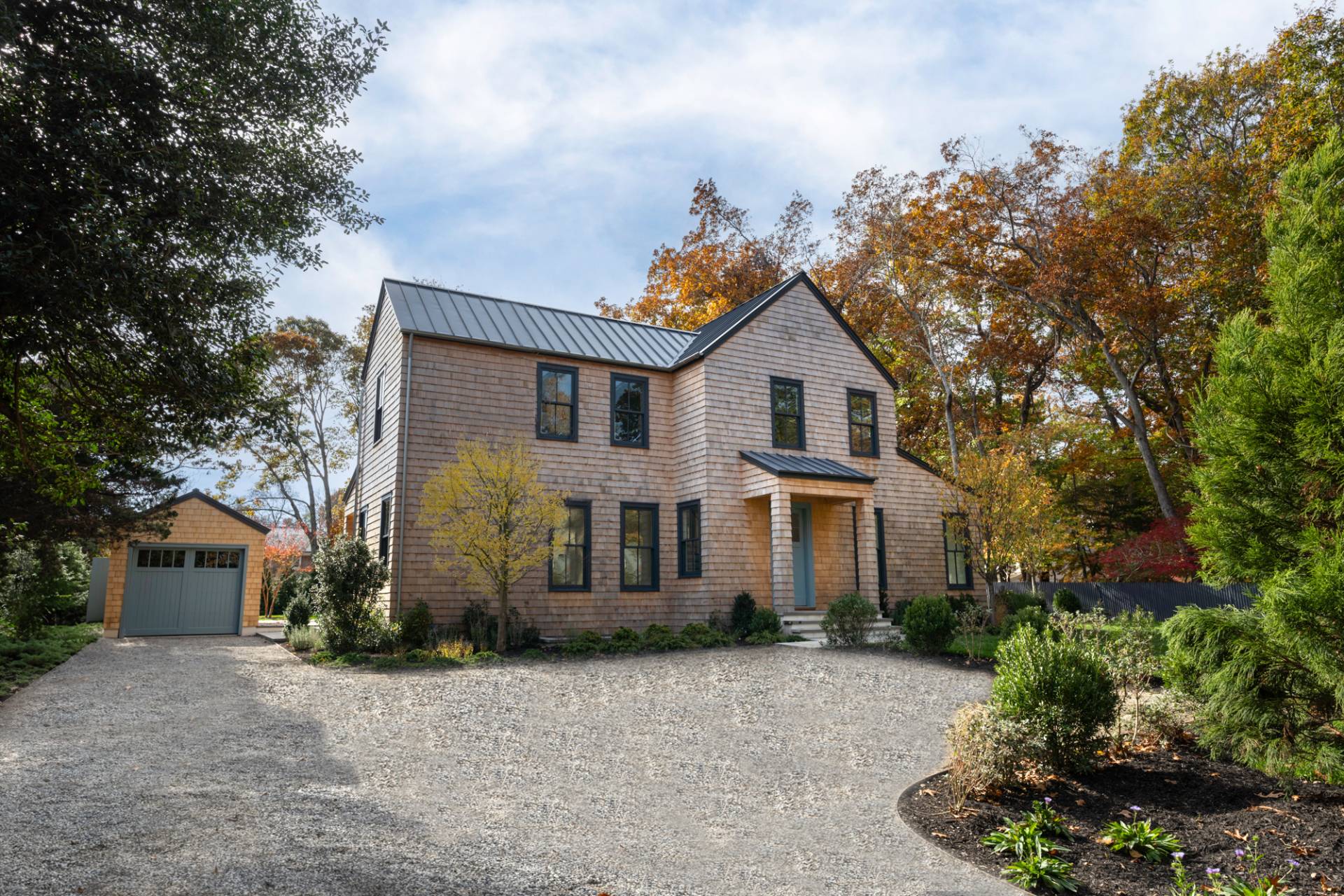 27 Sunset Road Sag Harbor, NY 11963 - Photo 4 of 45 a front view of a house with a garden