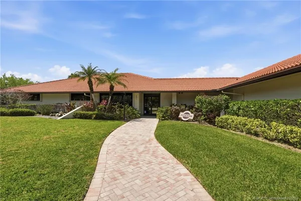 a view of a park with a slide