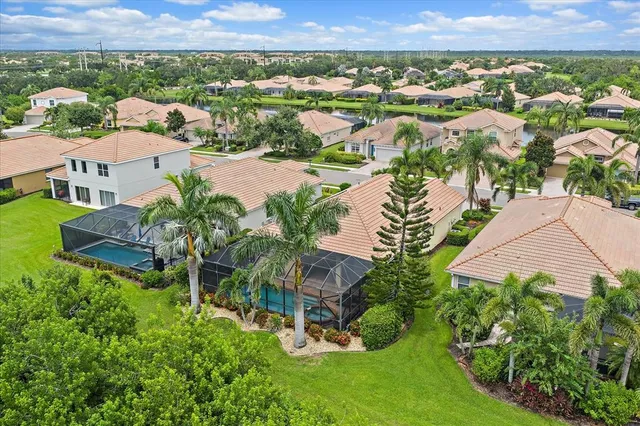 an aerial view of multiple house