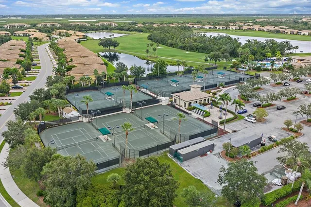an aerial view of a city with lots of residential buildings