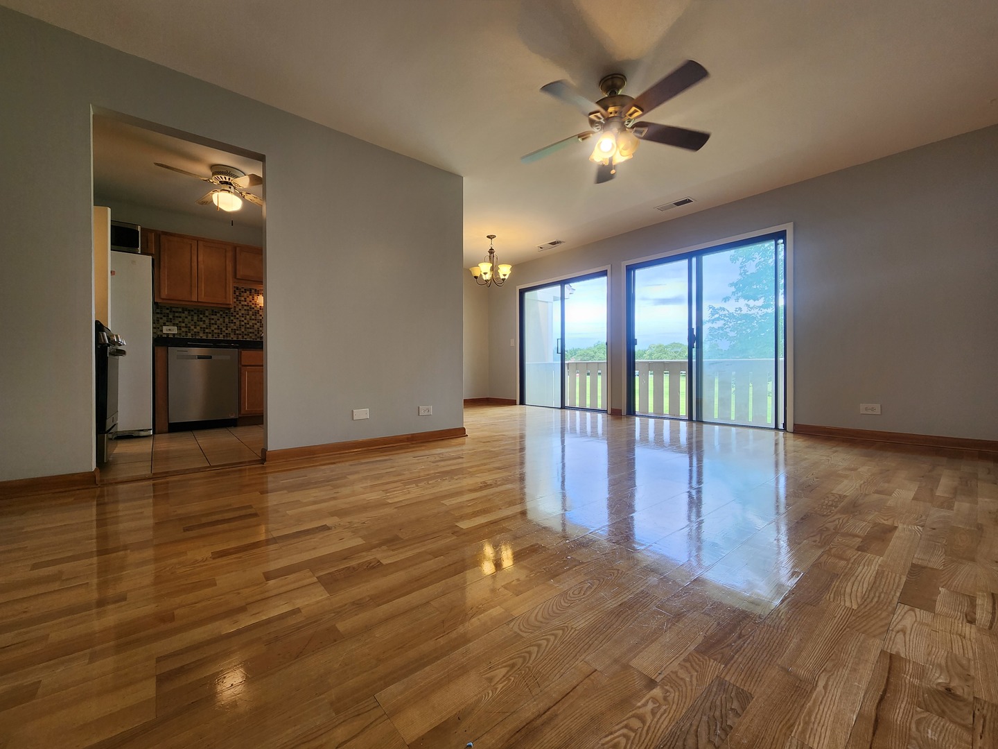 1020 Boxwood Court, Unit C2 Wheeling, IL 60090 - Photo 3 of 21 a view of an empty room with window and wooden floor