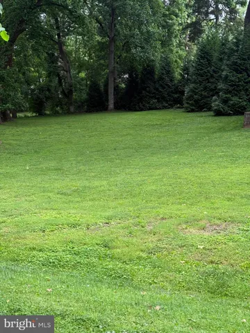 a view of a field of grass and trees