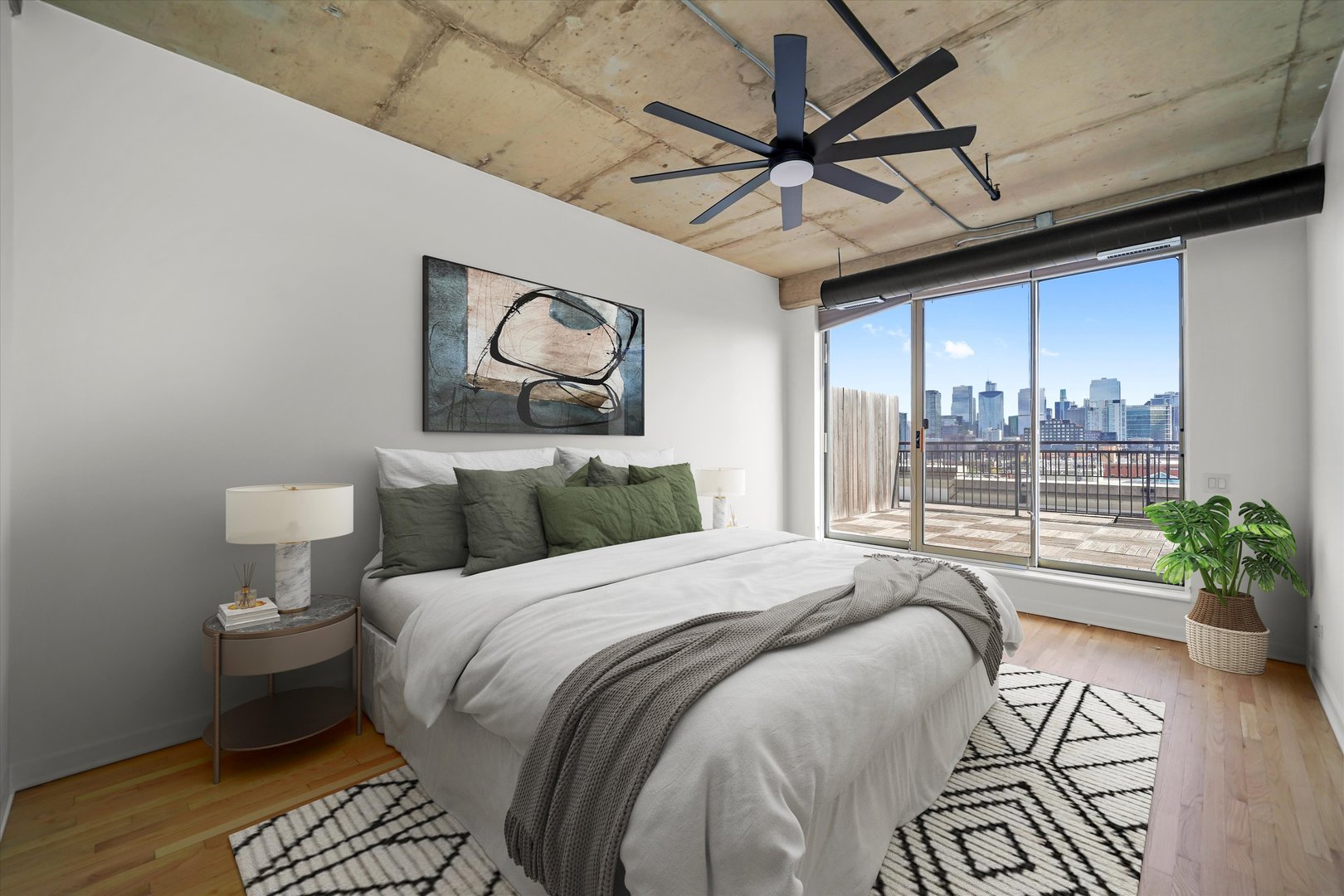 6 South Laflin Street, Unit 910 Chicago, IL 60607 - Photo 12 of 23 a bed sitting in a bedroom next to a window