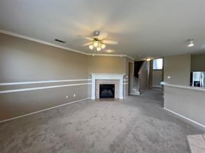 1100 Inland Lane McKinney, TX 75072 - Photo 21 of 24 a view of a livingroom with a fireplace and a chandelier fan